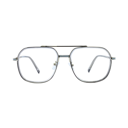 ALFA "Vienna" Silver Aviator Eyeglasses for Men 23008 C3/5 56