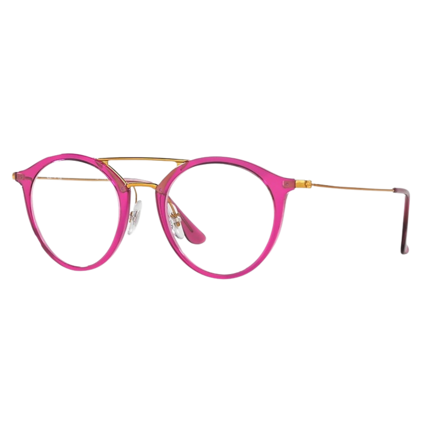 Rayban Pink on Gold Round Aviator Eyeglasses for Men RB70975631