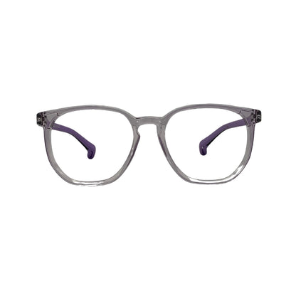 Essentials "Owl" Round Transparent Purple Kids Flexible Eyeglasses TR 15