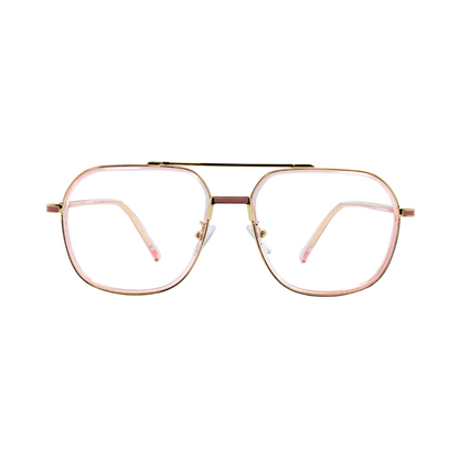 ALFA "Vienna" Rose Gold Aviator Eyeglasses for Men 23008 C5/8 56