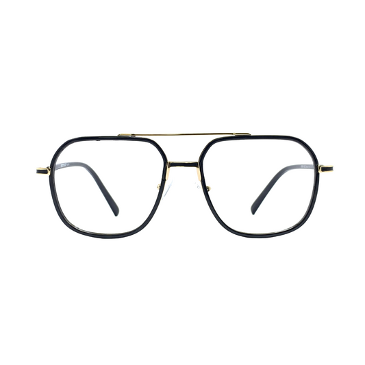 ALFA "Vienna" Black Gold Aviator Eyeglasses for Men 23008 C7/56