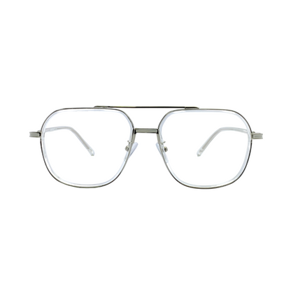 ALFA "Vienna" White Aviator Eyeglasses for Men 23008 C3T/56