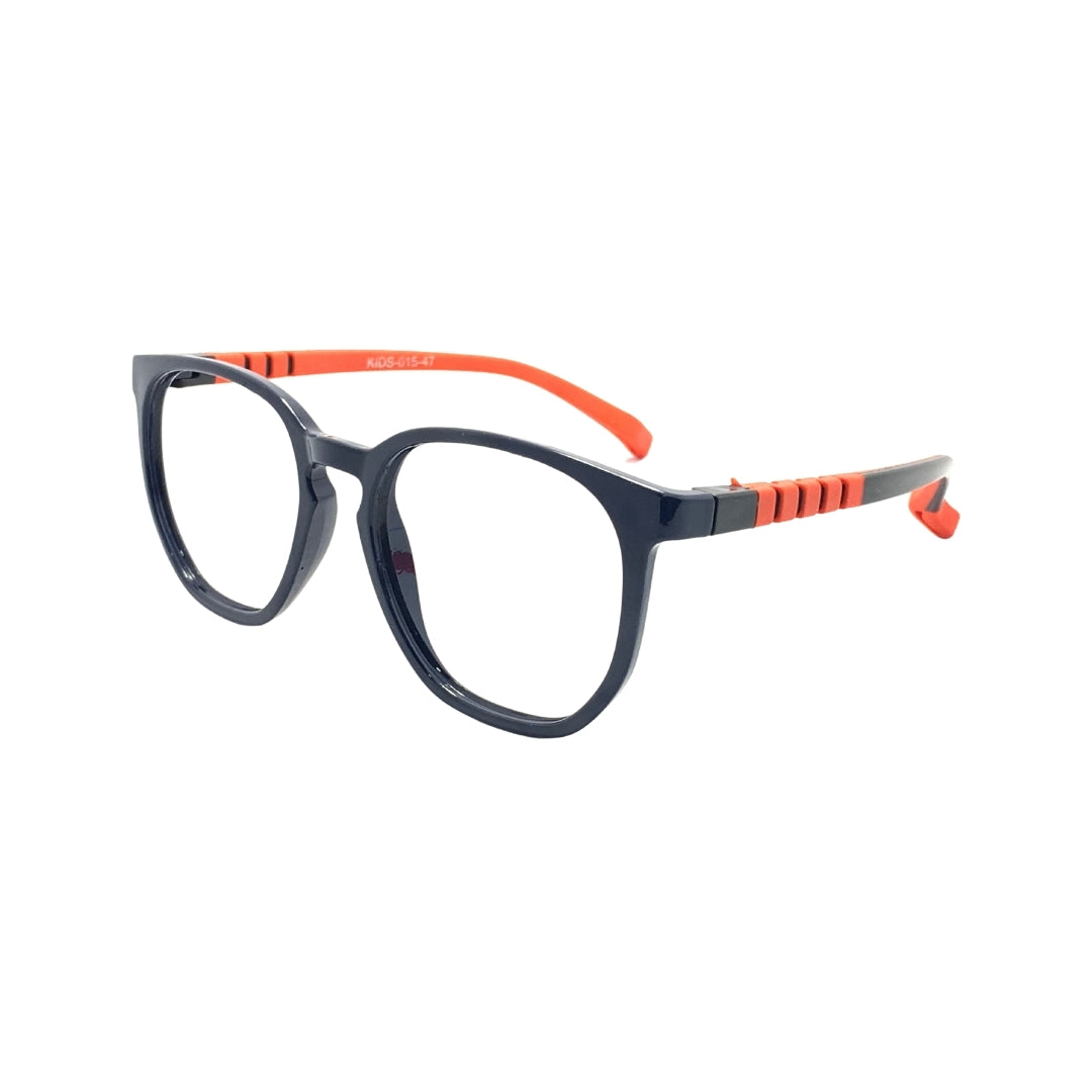 Essentials "Owl" Round Black & Red Kids Flexible Eyeglasses TR 15