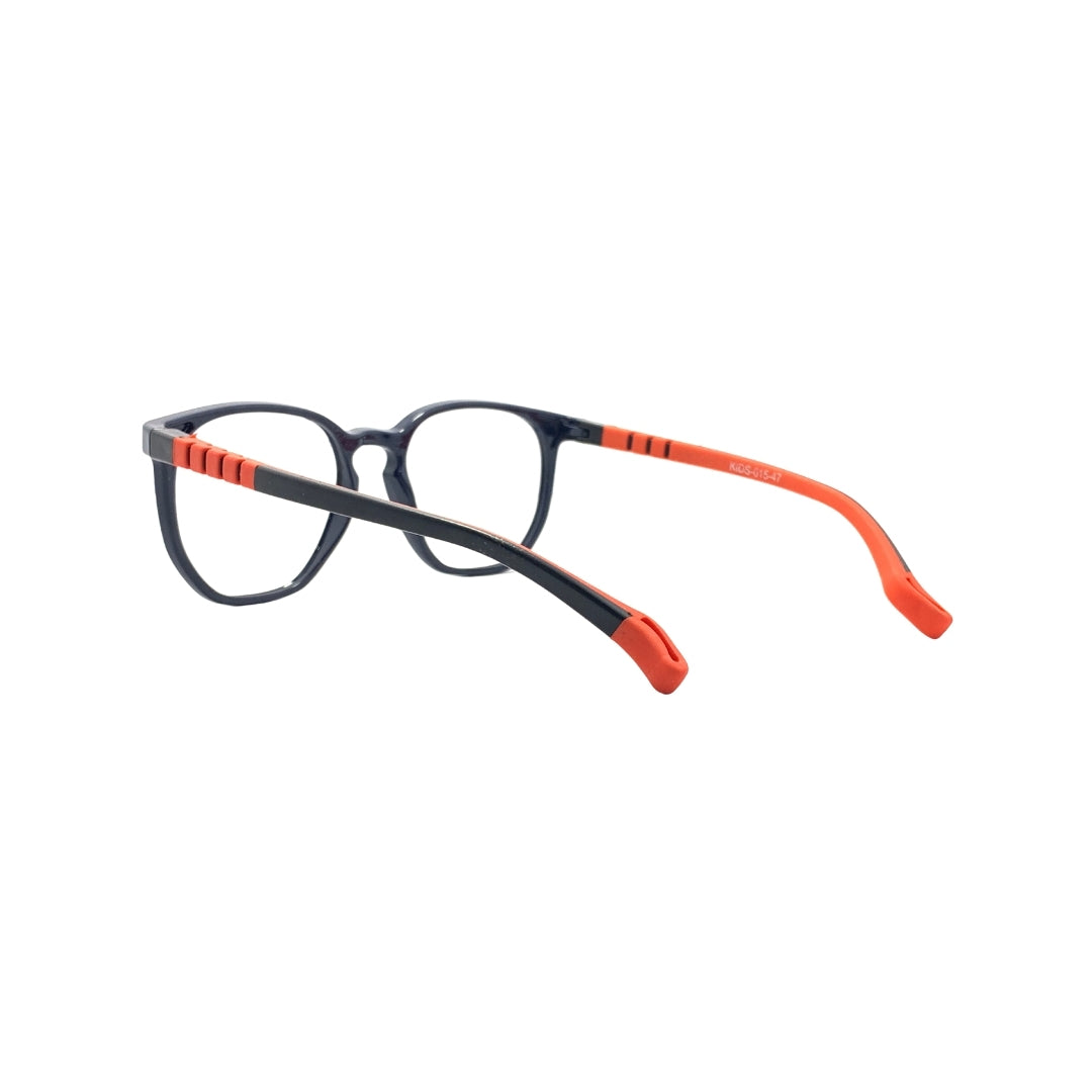 Essentials "Owl" Round Black & Red Kids Flexible Eyeglasses TR 15