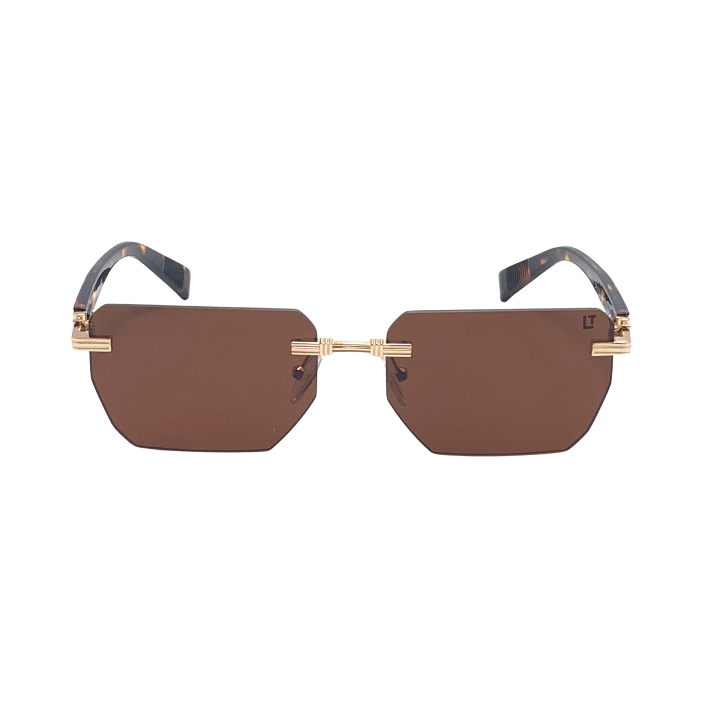 Hip Hop Brown Rectangle Unisex Sunglasses