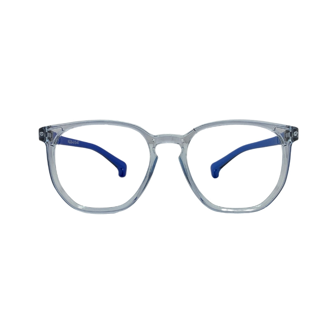 Essentials "Owl" Round Transparent Blue Kids Flexible Eyeglasses TR 15