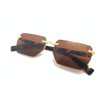 Hip Hop Brown Rectangle Unisex Sunglasses