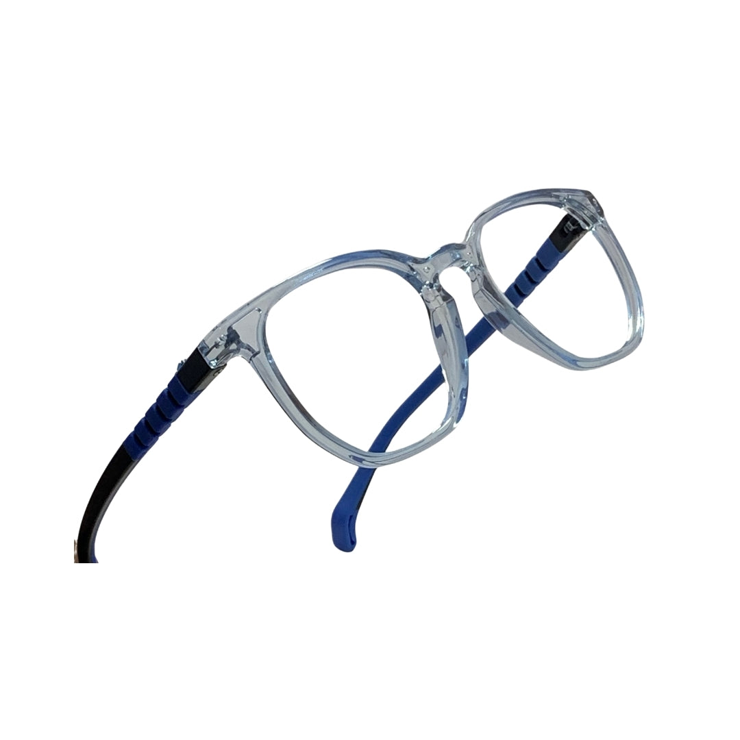 Essentials "Owl" Round Transparent Blue Kids Flexible Eyeglasses TR 15