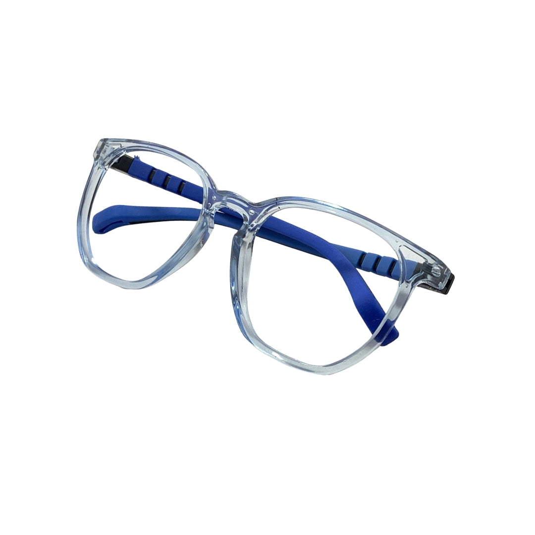 Essentials "Owl" Round Transparent Blue Kids Flexible Eyeglasses TR 15