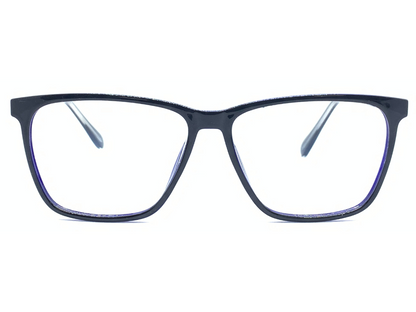 Lensnut Black Blue Rectangle Full Rim Eyeglasses LN8038C1B