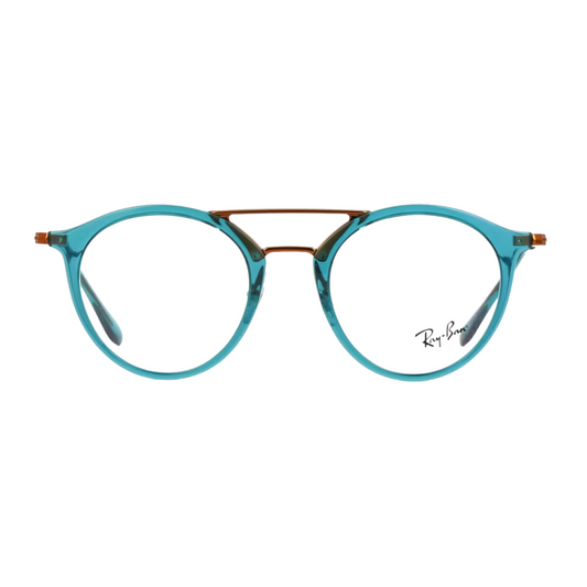 Rayban Aqua on Bronze Round Aviator Eyeglasses for Men RB70975632