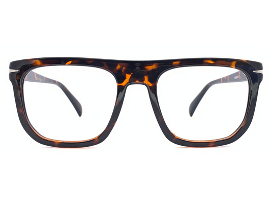 Lensnut Glossy Havana Rectangle Full Rim Eyeglasses ST85202C3