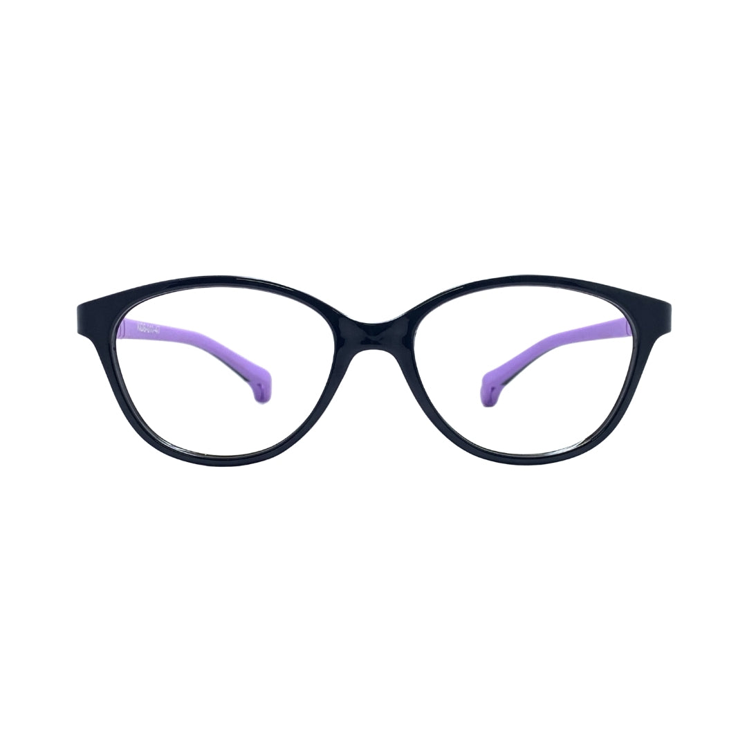 Essentials "Orbit" Oval Black & Purple Kids Flexible Eyeglasses TR 11