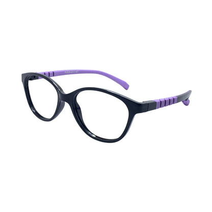 Essentials "Orbit" Oval Black & Purple Kids Flexible Eyeglasses TR 11