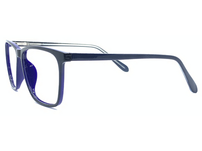Lensnut Black Blue Rectangle Full Rim Eyeglasses LN8038C1B