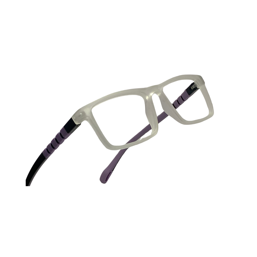 Essentials "Cubby" Rectangle Matte Purple Kids Flexible Eyeglasses TR 16