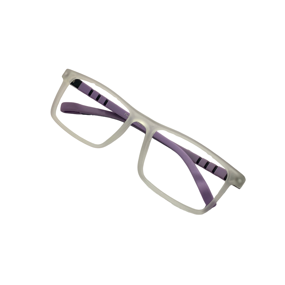 Essentials "Cubby" Rectangle Matte Purple Kids Flexible Eyeglasses TR 16