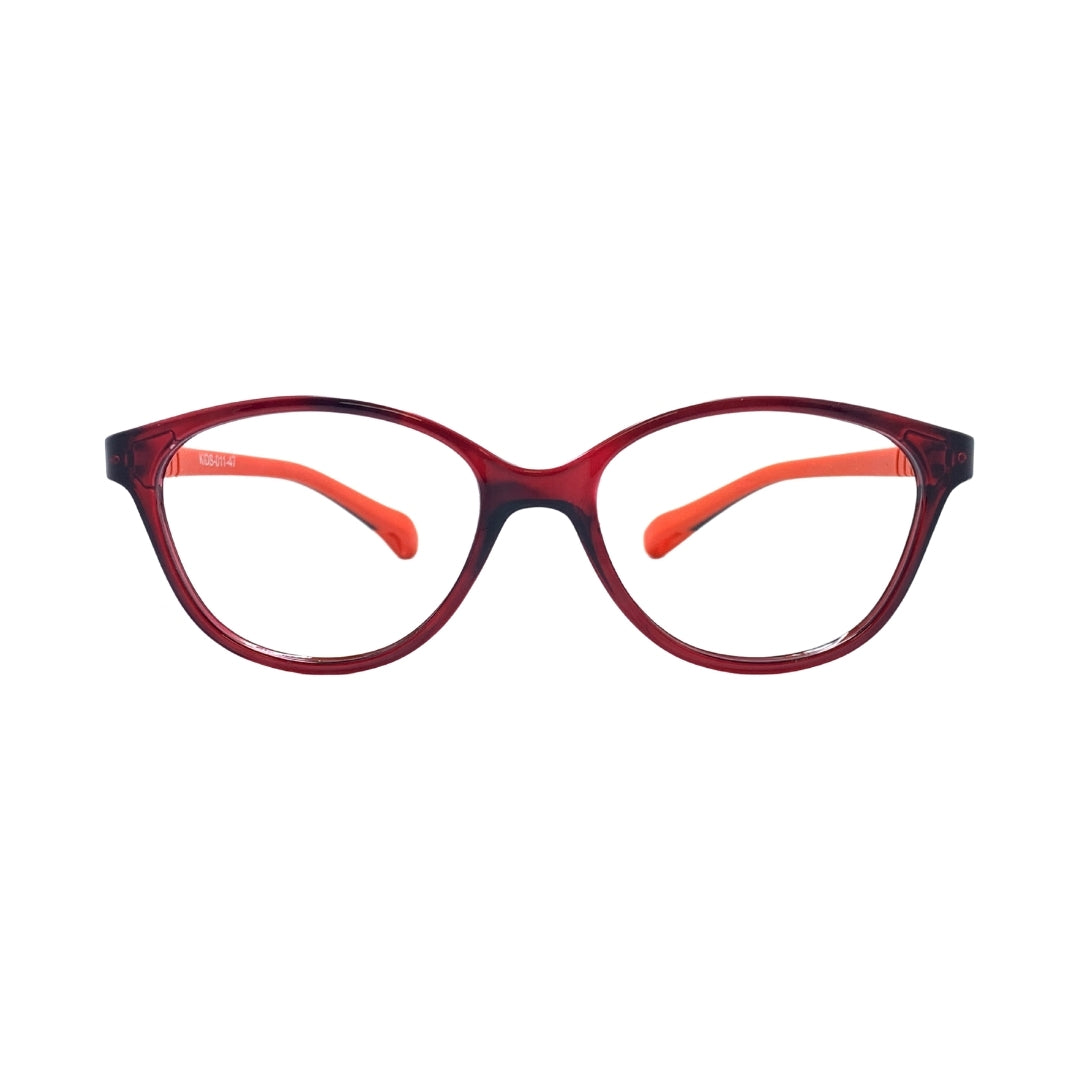 Essentials "Orbit" Oval Red Kids Flexible Eyeglasses TR 11