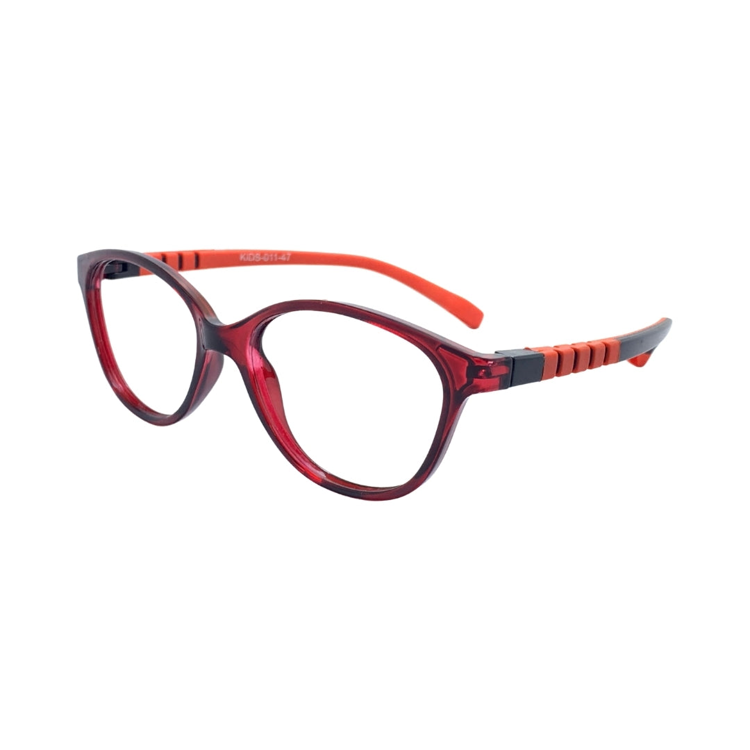 Essentials "Orbit" Oval Red Kids Flexible Eyeglasses TR 11