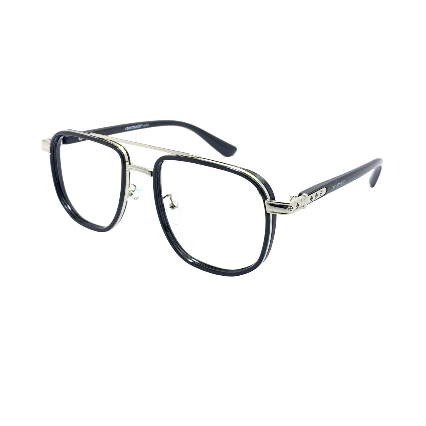 ALFA "Volga" Black Silver Unisex Eyeglasses 22038 C6/52