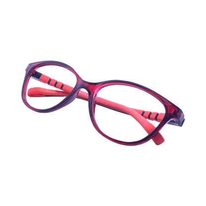 Essentials "Orbit" Oval Red Kids Flexible Eyeglasses TR 11