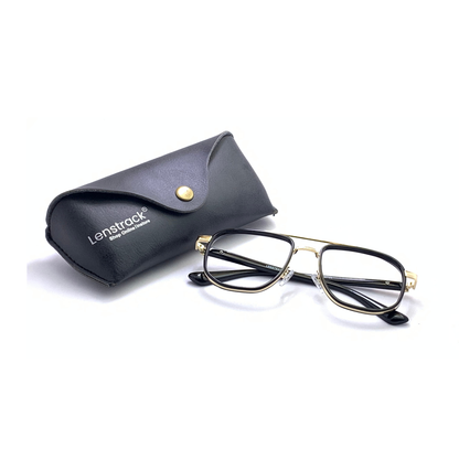 ALFA "Volga" Black Gold Aviator Unisex Eyeglasses 22038 C7/52