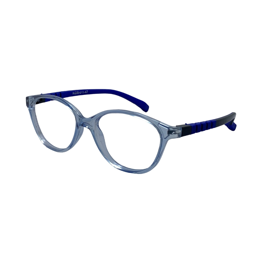 Essentials "Orbit" Oval Transparent Blue Kids Flexible Eyeglasses TR 11