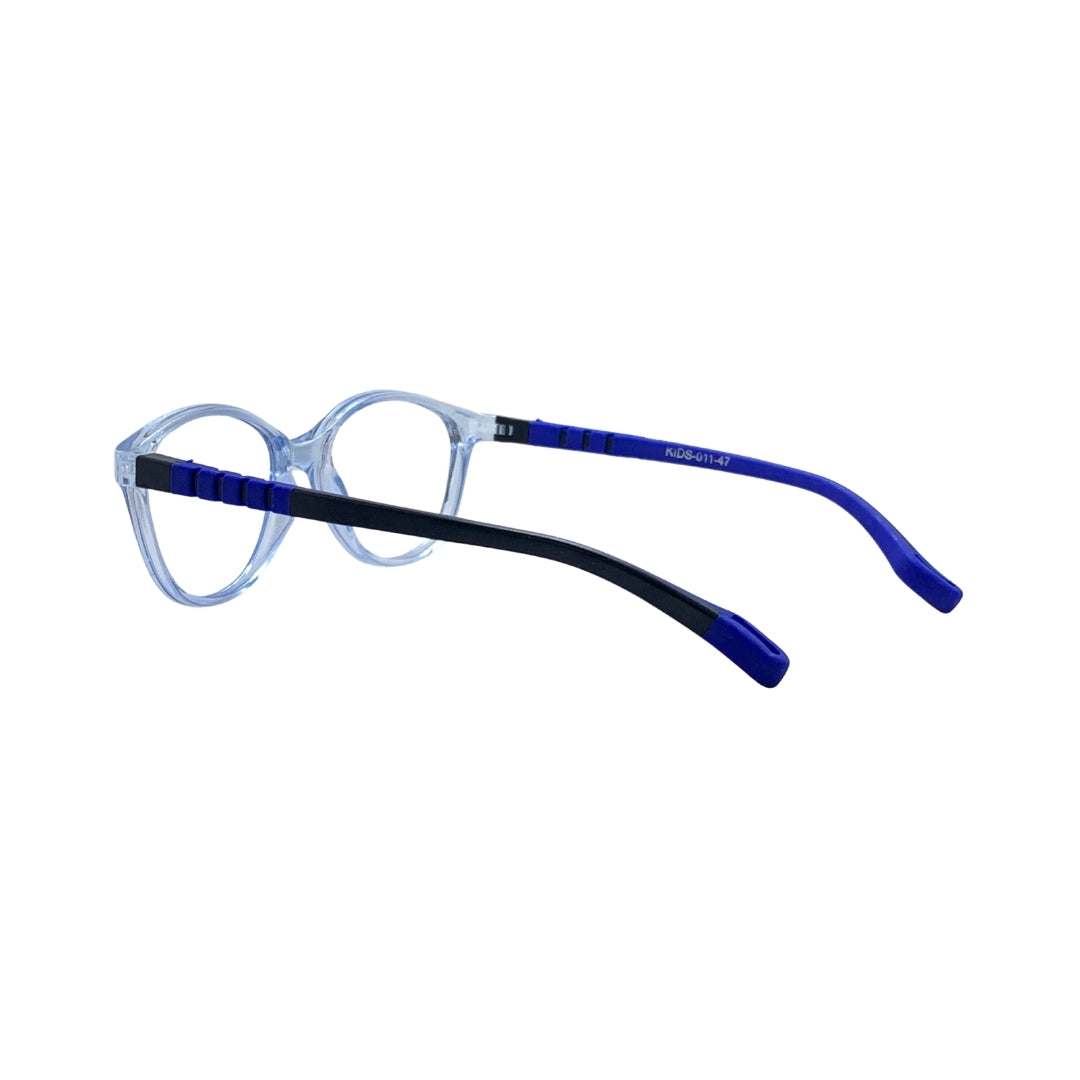 Essentials "Orbit" Oval Transparent Blue Kids Flexible Eyeglasses TR 11