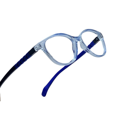 Essentials "Orbit" Oval Transparent Blue Kids Flexible Eyeglasses TR 11