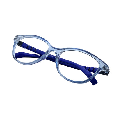 Essentials "Orbit" Oval Transparent Blue Kids Flexible Eyeglasses TR 11