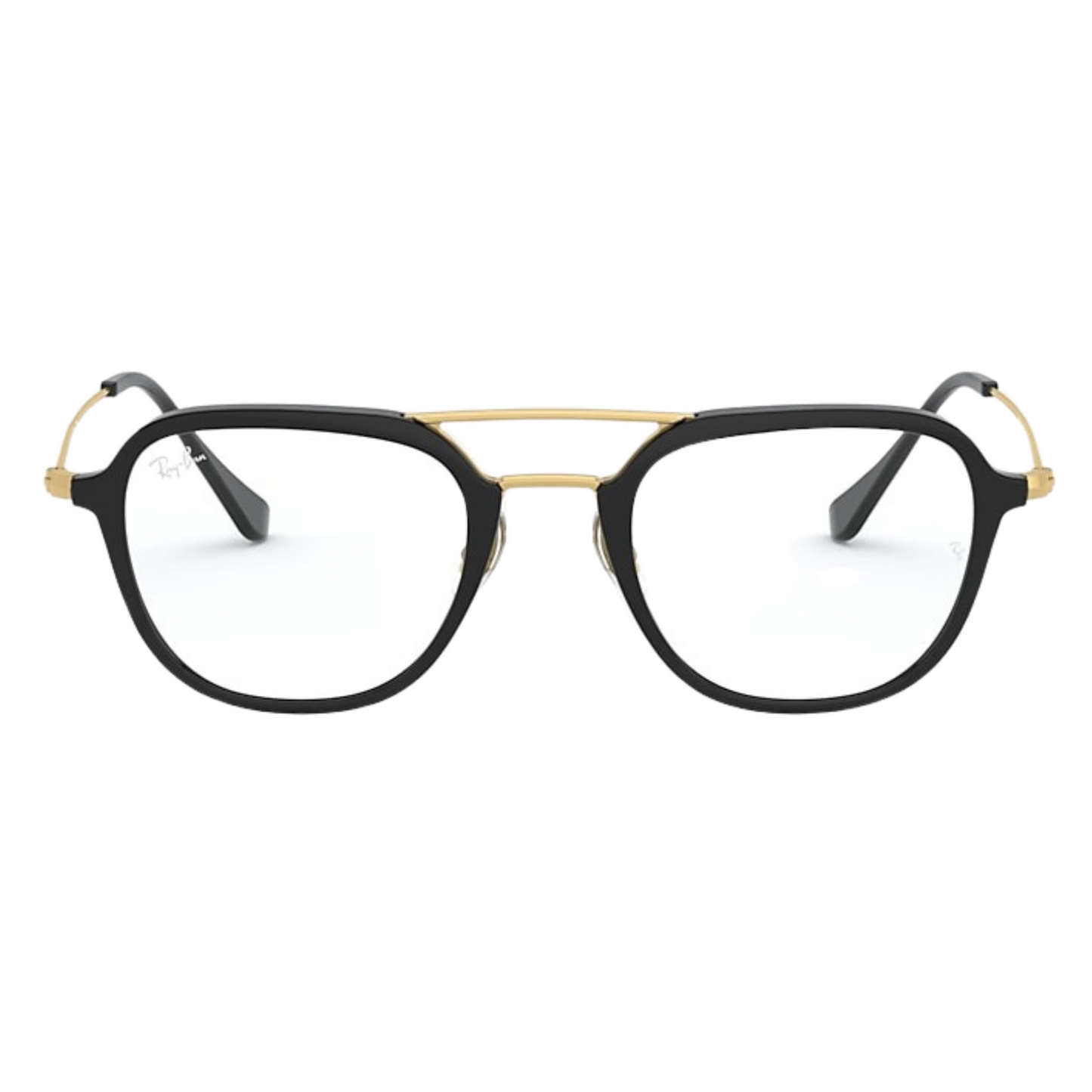 Rayban Square Aviator Black on Gold Eyeglasses for Men RB7098 2000