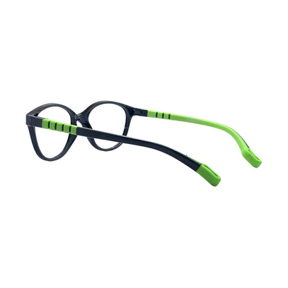 Essentials "Orbit" Oval Black & Green Kids Flexible Eyeglasses TR 11