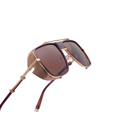 Hip Hop Brown Square Unisex Sunglasses