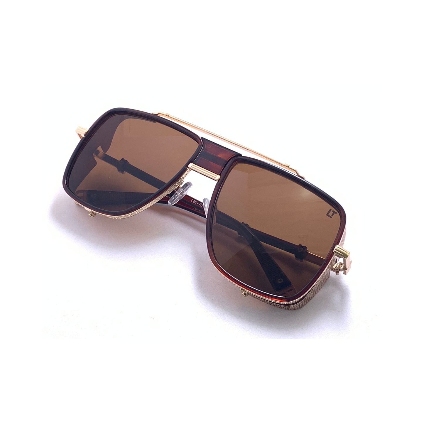 Hip Hop Brown Square Unisex Sunglasses