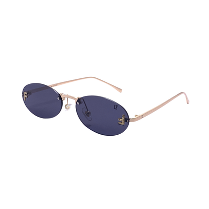 Hip Hop Blue Oval Unisex Sunglasses