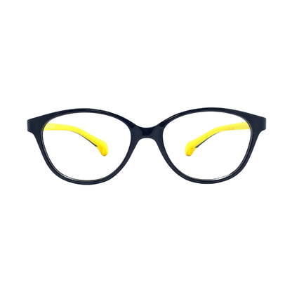 Essentials "Orbit" Oval Black & Yellow Kids Flexible Eyeglasses TR 11