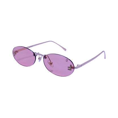 Hip Hop Purple Oval Unisex Sunglasses