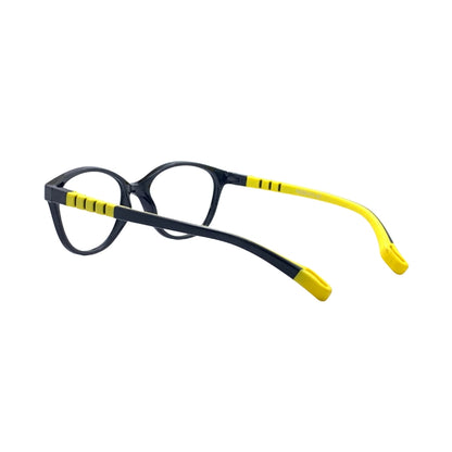 Essentials "Orbit" Oval Black & Yellow Kids Flexible Eyeglasses TR 11