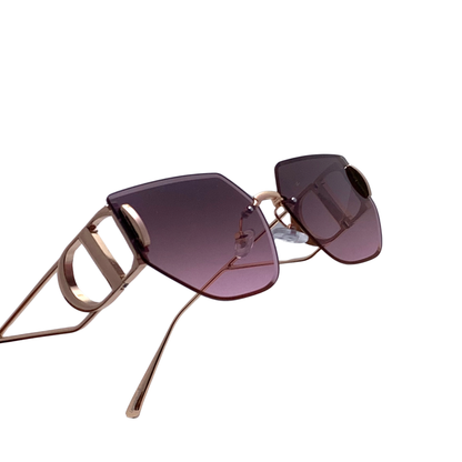 Hip Hop Purple "Hexagon" Unisex Sunglasses