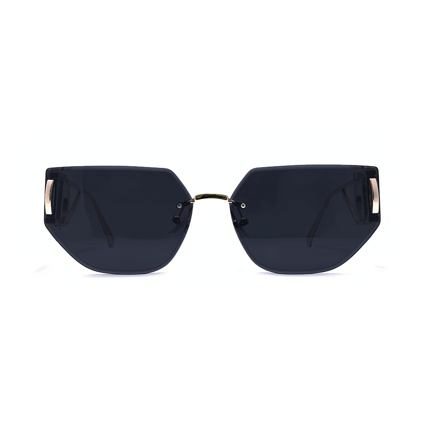 Hip Hop Black "Hexagon" Unisex Sunglasses