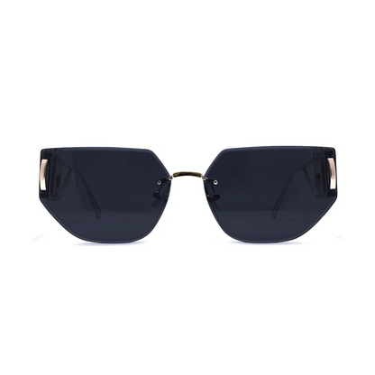 Hip Hop Black "Hexagon" Unisex Sunglasses