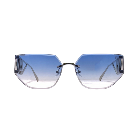 Hip Hop Blue "Hexagon" Unisex Sunglasses