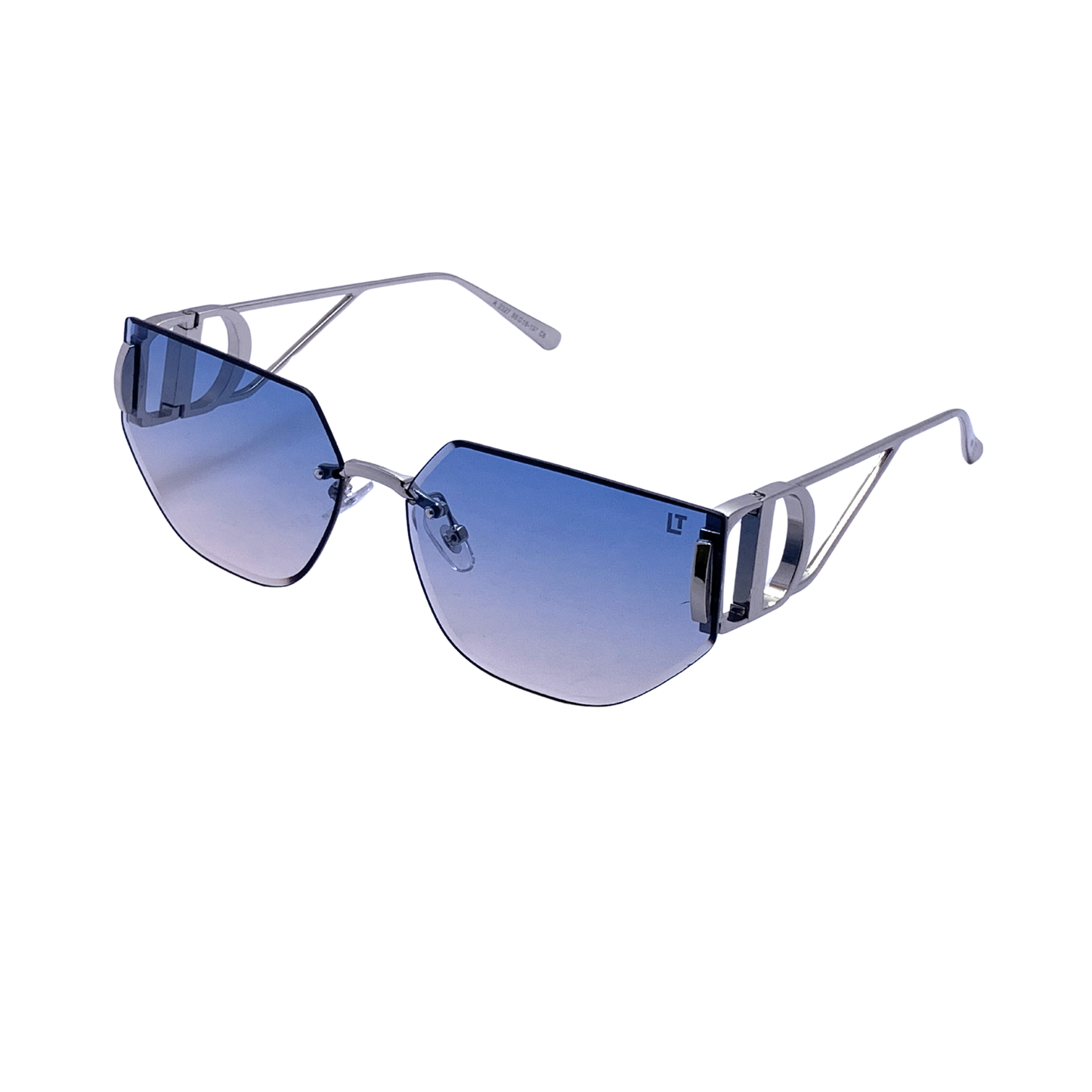 Hip Hop Aqua Blue Hexagon Rimless UnisexGeometric RIMLESS - Sunglasses