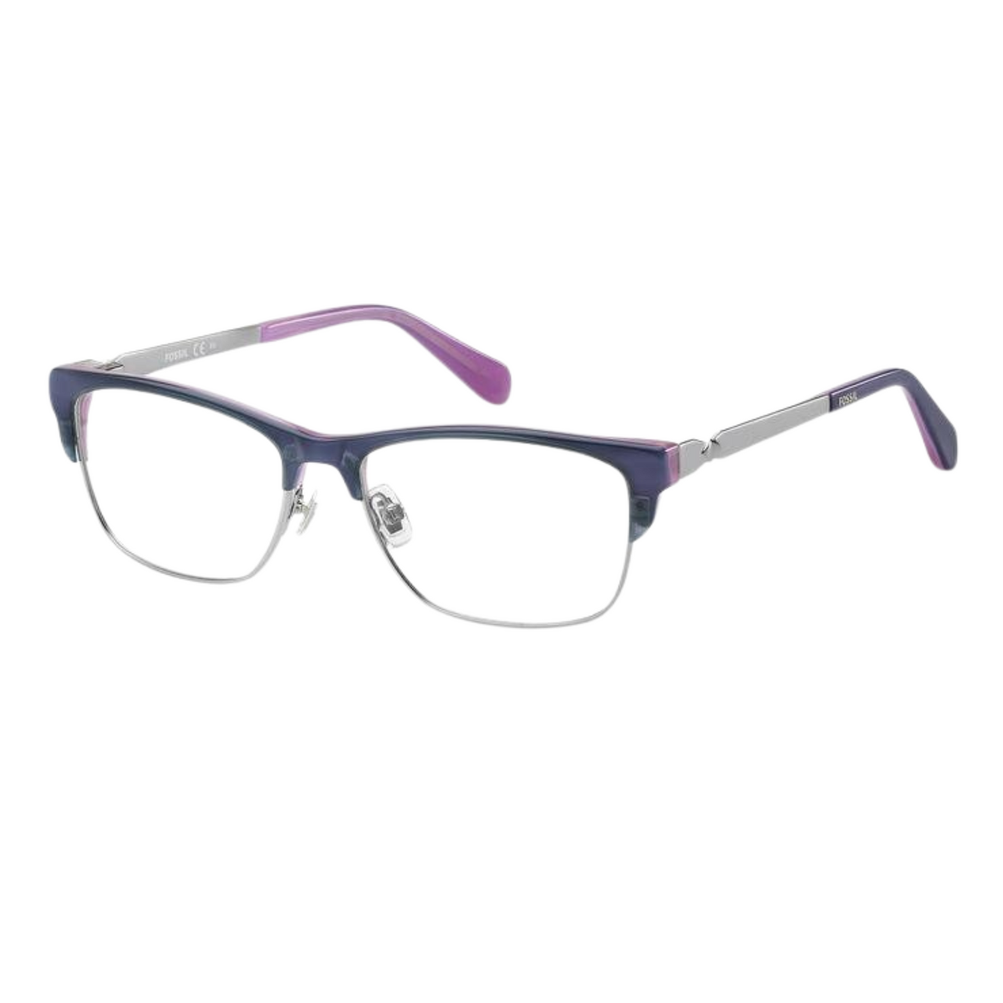 Fossil Blue Clubmaster Eyeglasses for Women FOS7026 PJP/52