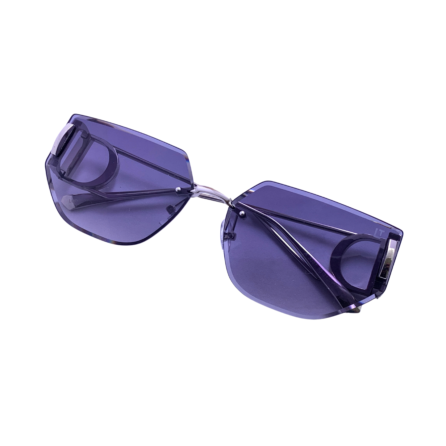 Hip Hop Blue Hexagon Rimless Unisex Sunglasses A3327