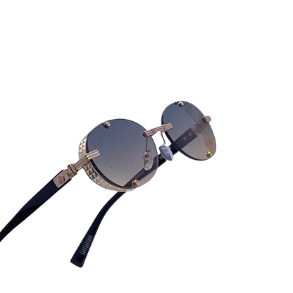 Hip Hop Black Oval Unisex Sunglasses