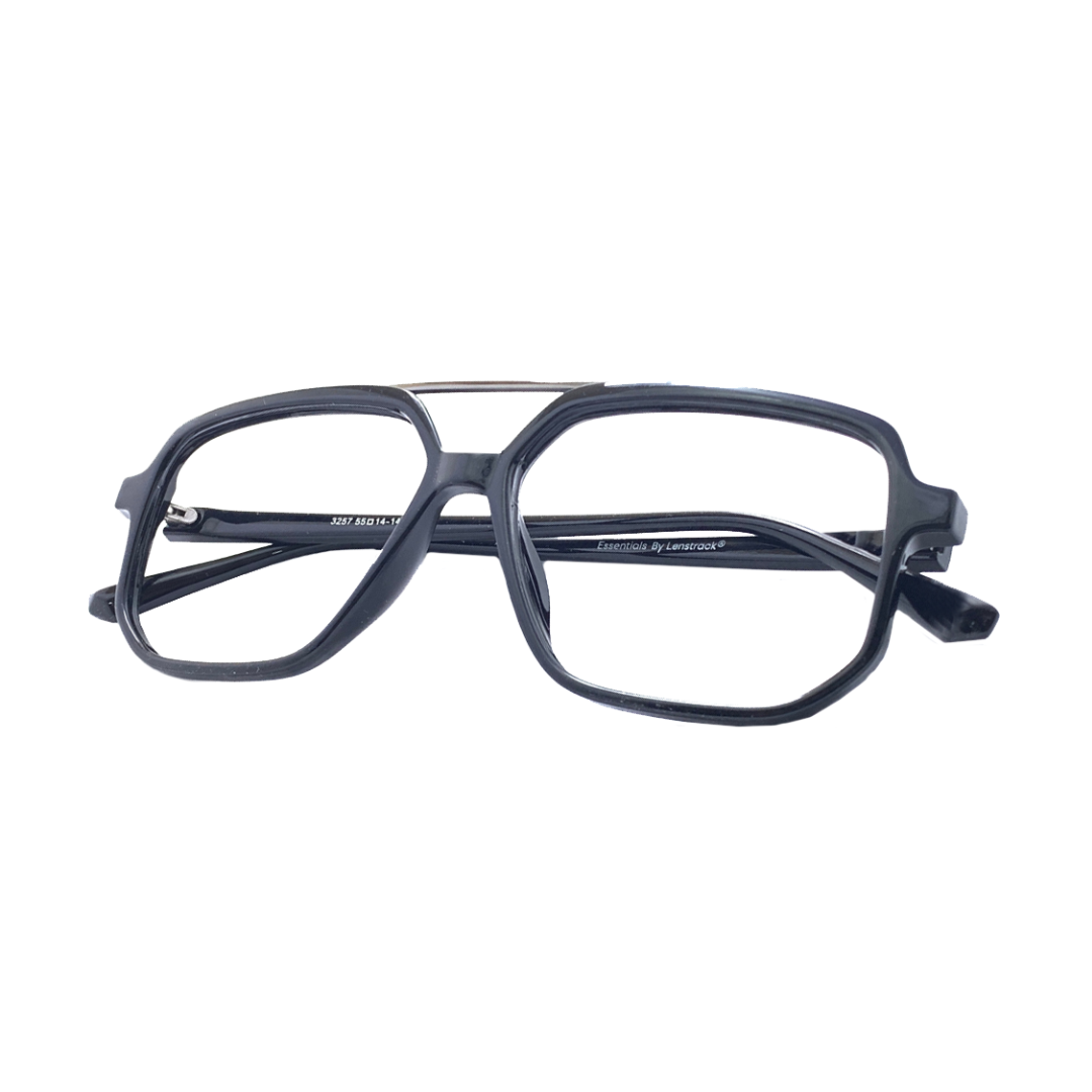 Essentials "Skyro" Square Aviator Bluecut Zero Power Eyeglasses 3257