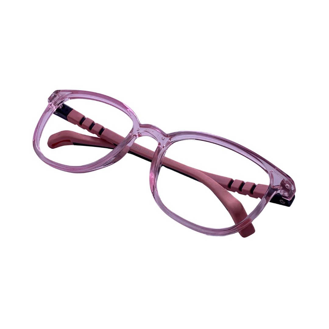 Essentials "Tinkle" Transparent Pink Kids Flexible Eyeglasses TR 12