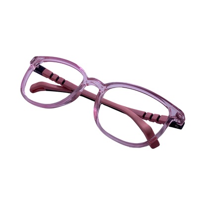 Essentials "Tinkle" Transparent Pink Kids Flexible Eyeglasses TR 12