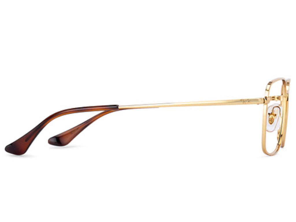 Rayban Gold Rectangle Full Rim Eyeglasses RX6437303651